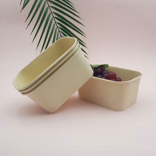 Eco-Friendly Biodegradable Takeaway Fast Food Container Disposable Kraft Paper Bowl Factory Price Paper Lunch Box Packaging with Lid