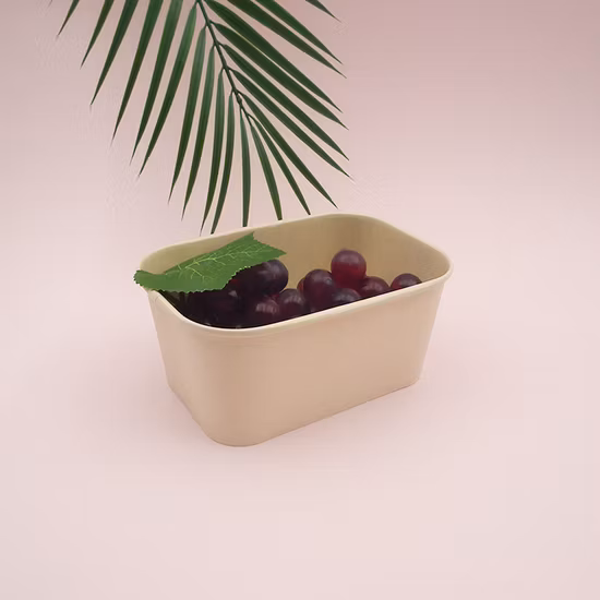 Eco-Friendly Biodegradable Takeaway Fast Food Container Disposable Kraft Paper Bowl Factory Price Paper Lunch Box Packaging with Lid