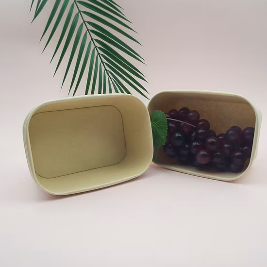 Eco-Friendly Biodegradable Takeaway Fast Food Container Disposable Kraft Paper Bowl Factory Price Paper Lunch Box Packaging with Lid