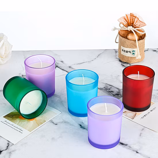 Wholesale 6oz 8oz 315ml Round Glass Candle Cup Glass Candle Bottle Glass Candle Container Glass Canlde Jar with Sealing Bamboo Lid for Candle Making