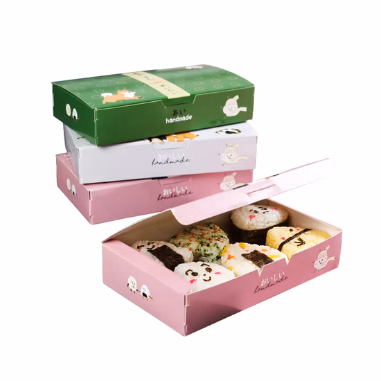 Custom Logo Printing Eco-Friendly Fast Food Boxes Restaurant Takeaway Packaging for Sushi Box